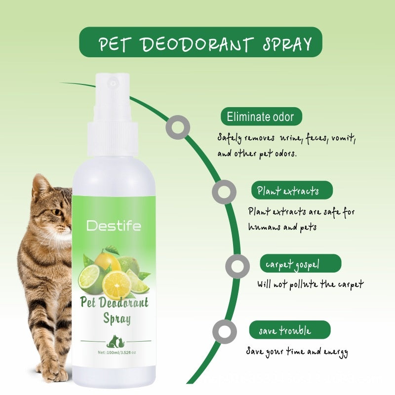 HKM-6949693 Pet Deodorizing Aromatherapy Spray for Cats and Dogs - 100ml Lemon Fragrance