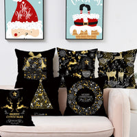 HKM-695059 Printed Christmas Peach Skin Pillowcase for Sofa and Office - 45x45cm