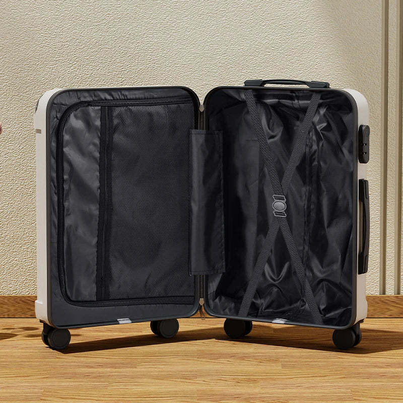 HKM-695059 Unisex Travel Luggage Set - 4-Piece Durable ABS and PP Carry-On Suitcase Collection