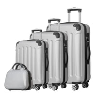 HKM-695059 Unisex Travel Luggage Set - 4-Piece Durable ABS and PP Carry-On Suitcase Collection