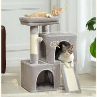 HKM-6951101 Gray Sisal Cat Climbing Frame and Nest Toy for Pets