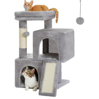HKM-6951101 Gray Sisal Cat Climbing Frame and Nest Toy for Pets