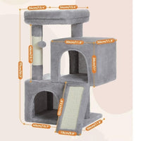 HKM-6951101 Gray Sisal Cat Climbing Frame and Nest Toy for Pets
