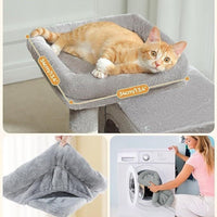 HKM-6951101 Gray Sisal Cat Climbing Frame and Nest Toy for Pets
