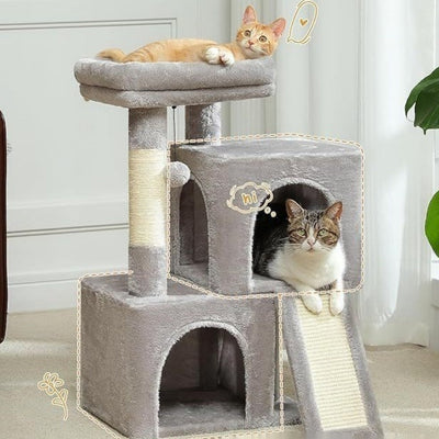 HKM-6951101 Gray Sisal Cat Climbing Frame and Nest Toy for Pets