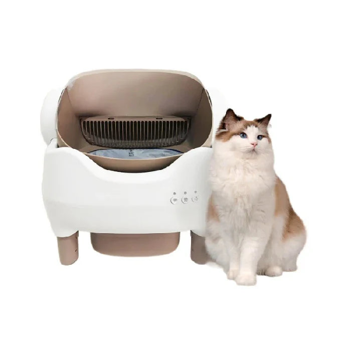 HKM-695123 Automatic Smart Cat Litter Box with Electric Poop Scooper, Eco-Friendly Design, 65L Capacity