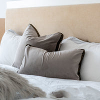 HKM-695123 Nordic Grey Velvet Square Pillow with Cushion Core - 45x45cm