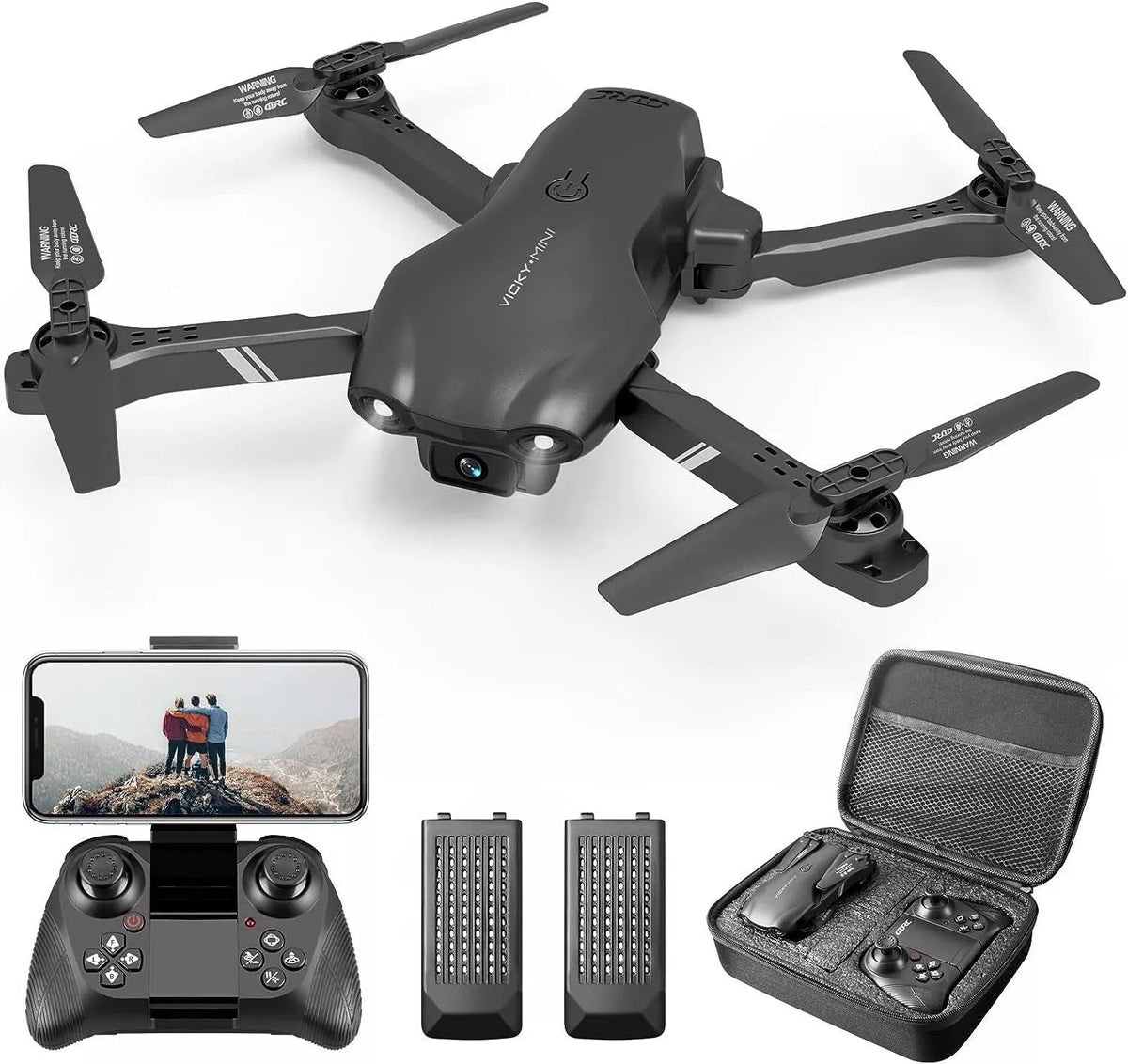 HKM-695187 Foldable RC Drone with 6K HD Dual Camera, 1080P Live Video, 26-Minute Flight Time, and Multiple Fun Features