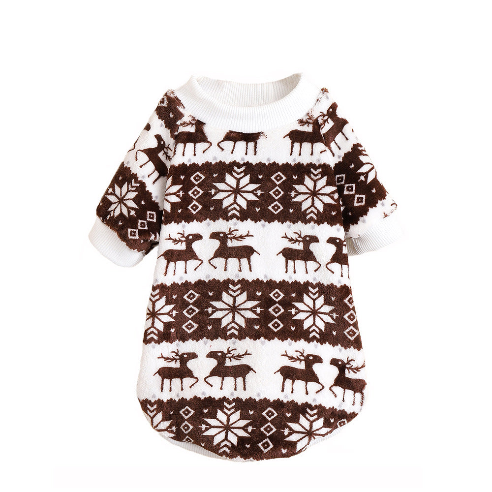 HKM-6952893 Cozy Christmas Plush Pet Sweater in Jacquard Design
