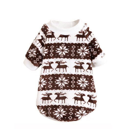 HKM-6952893 Cozy Christmas Plush Pet Sweater in Jacquard Design