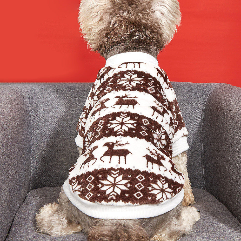 HKM-6952893 Cozy Christmas Plush Pet Sweater in Jacquard Design