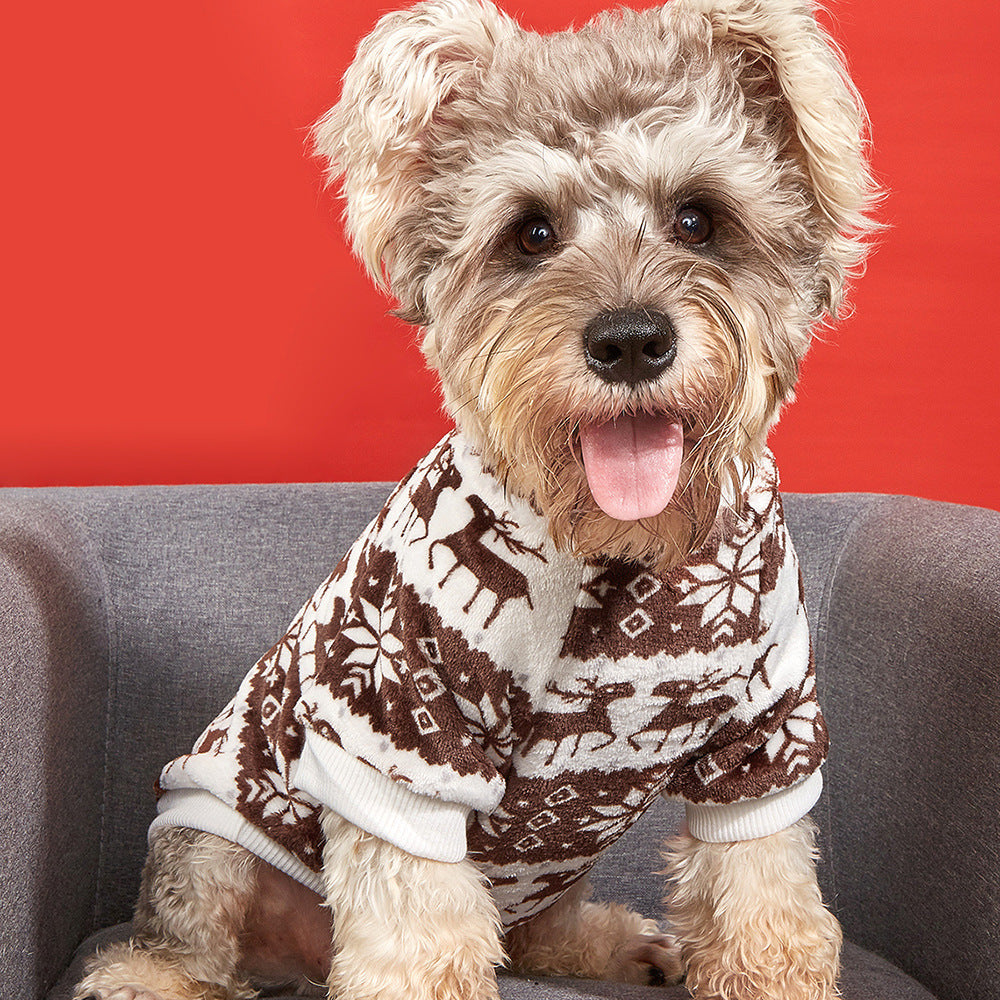 HKM-6952893 Cozy Christmas Plush Pet Sweater in Jacquard Design