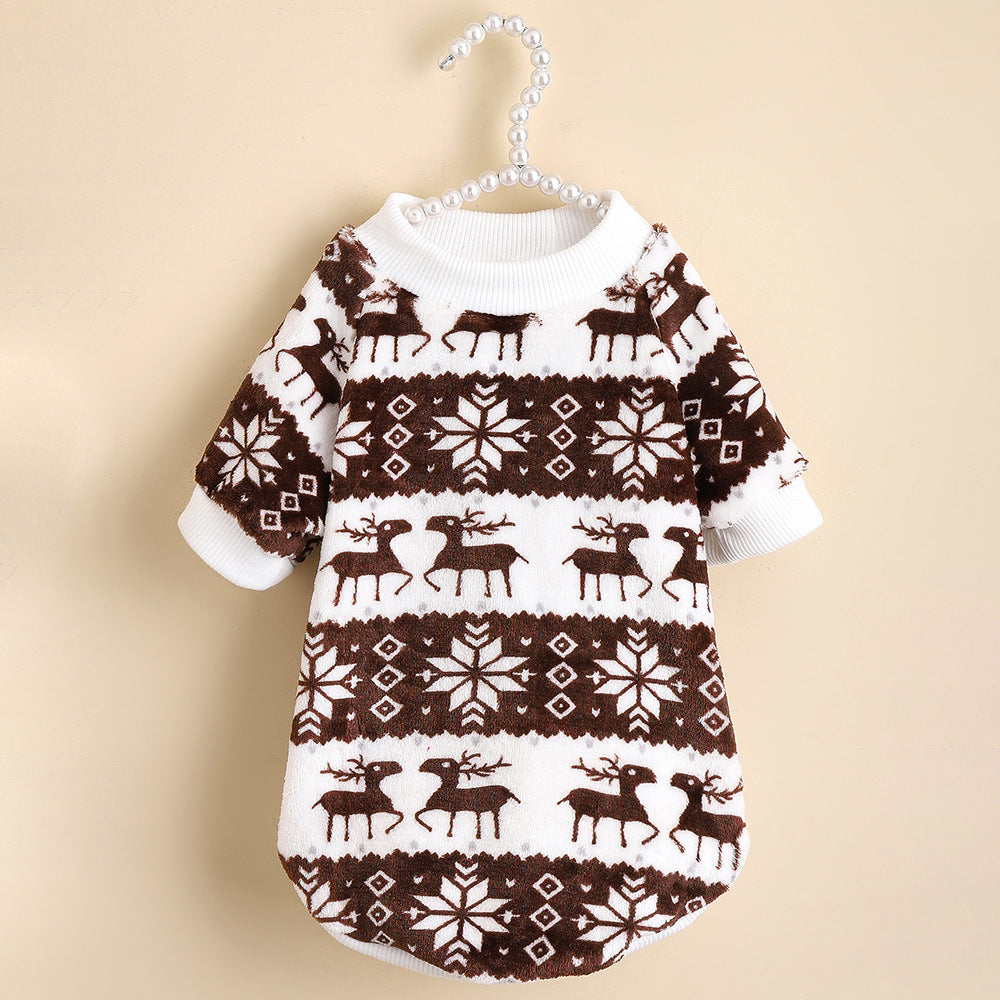 HKM-6952893 Cozy Christmas Plush Pet Sweater in Jacquard Design