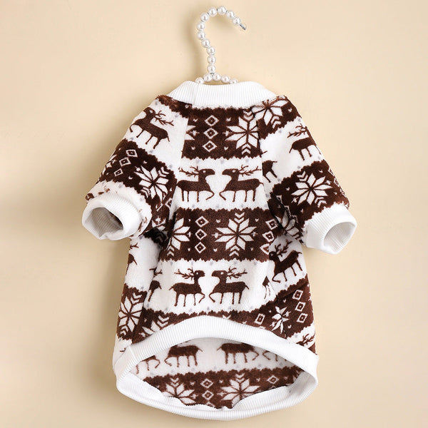 HKM-6952893 Cozy Christmas Plush Pet Sweater in Jacquard Design
