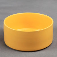 HKM-6953789 Bamboo Frame Monochrome Ceramic Pet Bowl - White, Gray, Dark Green, Frosted Yellow, 15.5cm Diameter