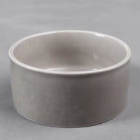 HKM-6953789 Bamboo Frame Monochrome Ceramic Pet Bowl - White, Gray, Dark Green, Frosted Yellow, 15.5cm Diameter