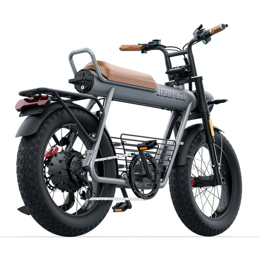 HKM-695379 Classic Retro Electric Bike 25AH 1500W with 7-Speed Gears and Hydraulic Disc Brakes - 60km Range, Space Grey