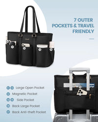 HKM-695379 Spacious Laptop Tote Bag with Multiple Pockets for Office, Travel, and Daily Essentials