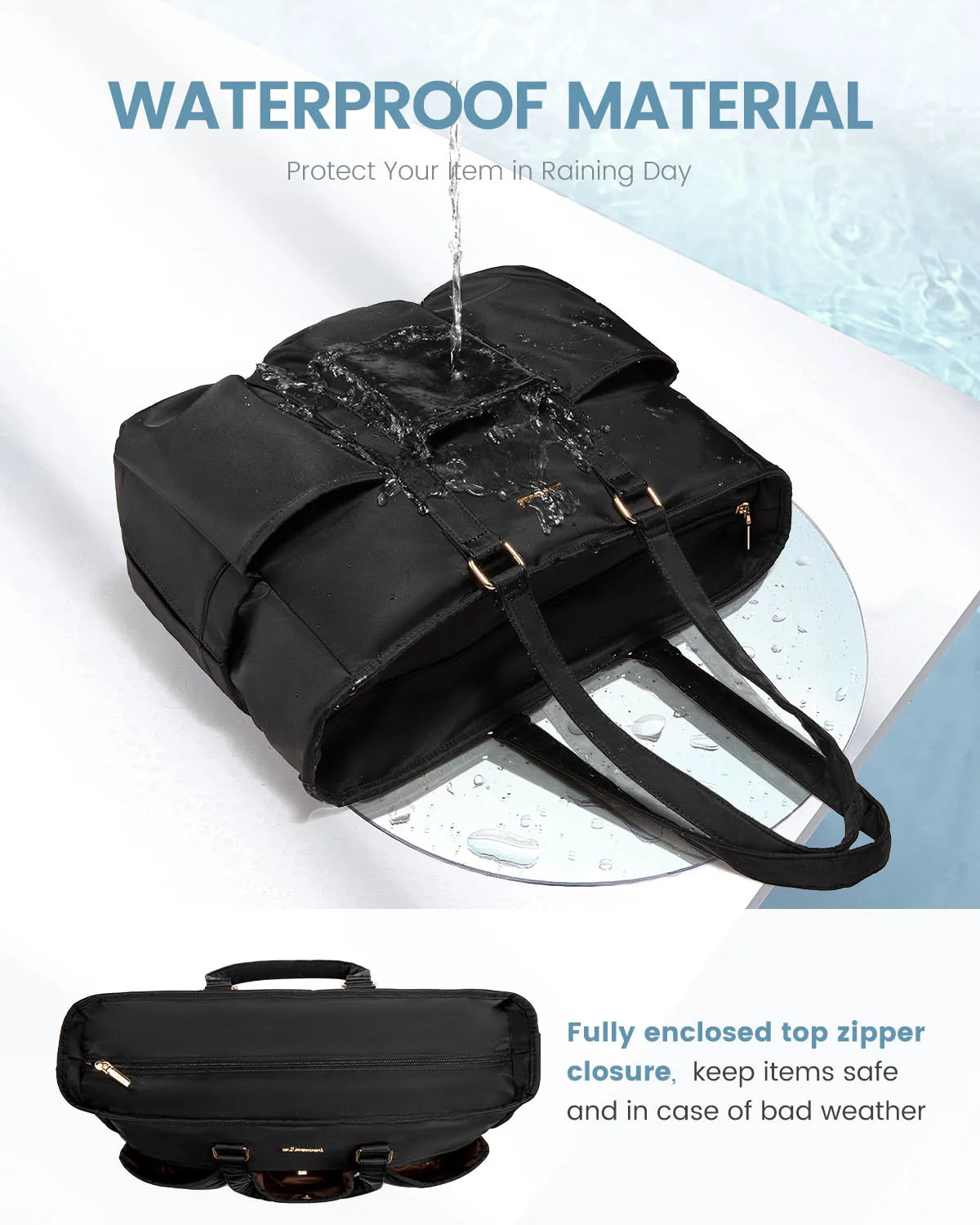 HKM-695379 Spacious Laptop Tote Bag with Multiple Pockets for Office, Travel, and Daily Essentials