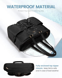 HKM-695379 Spacious Laptop Tote Bag with Multiple Pockets for Office, Travel, and Daily Essentials