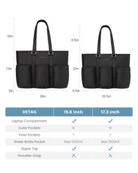 HKM-695379 Spacious Laptop Tote Bag with Multiple Pockets for Office, Travel, and Daily Essentials