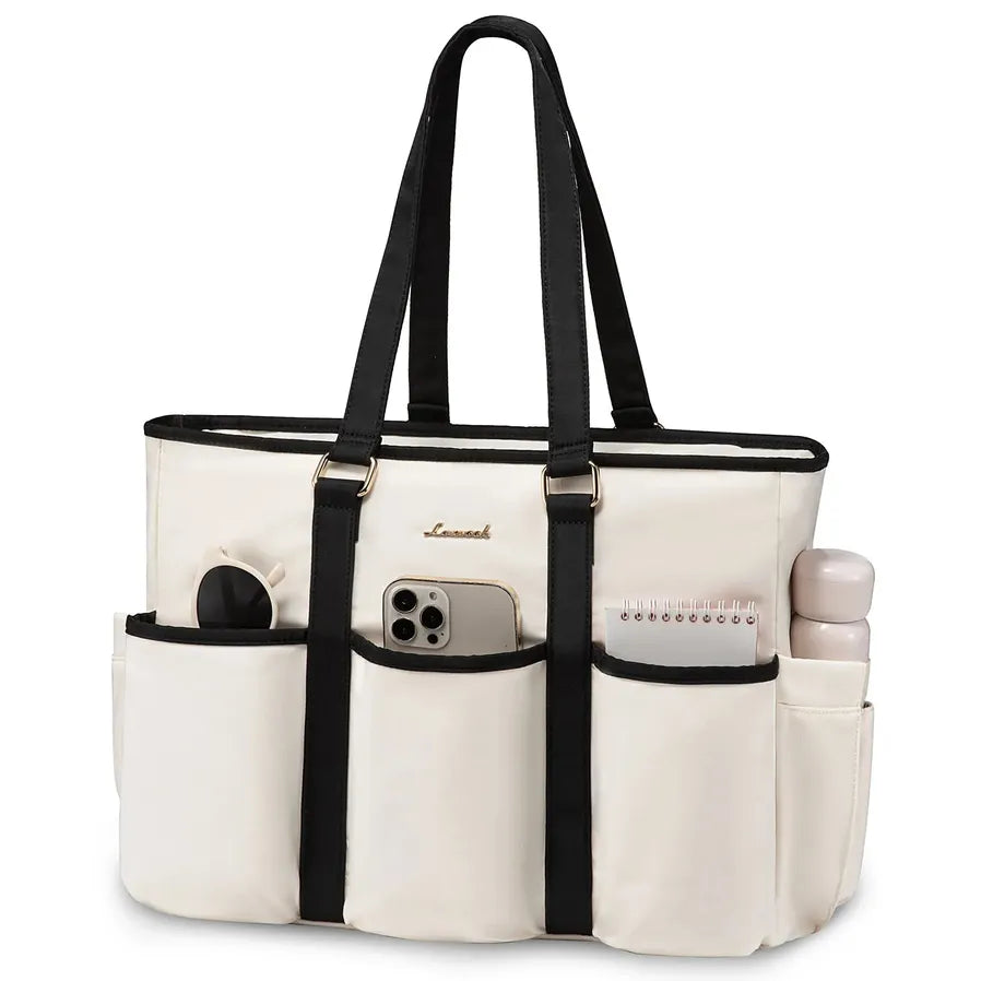 HKM-695379 Spacious Laptop Tote Bag with Multiple Pockets for Office, Travel, and Daily Essentials