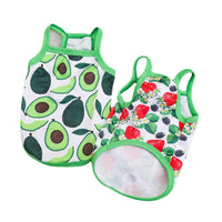 HKM-6954173 Breathable Outdoor Dog Sling Vest in Avocado, Strawberry, and Tropical Fruit ¨C XS to XL Sizes Available