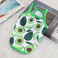 HKM-6954173 Breathable Outdoor Dog Sling Vest in Avocado, Strawberry, and Tropical Fruit ¨C XS to XL Sizes Available