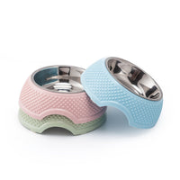 HKM-6955069 Stainless Steel Cat and Dog Bowl with Non-Slip Base for Food and Water - 19cm
