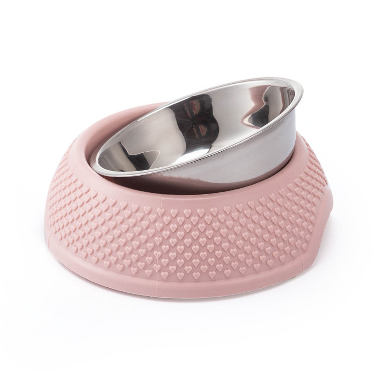 HKM-6955069 Stainless Steel Cat and Dog Bowl with Non-Slip Base for Food and Water - 19cm