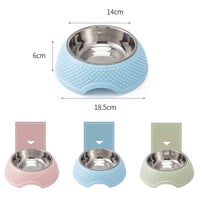 HKM-6955069 Stainless Steel Cat and Dog Bowl with Non-Slip Base for Food and Water - 19cm