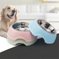 HKM-6955069 Stainless Steel Cat and Dog Bowl with Non-Slip Base for Food and Water - 19cm