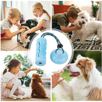 HKM-6956221 Suction Cup Interactive Dog Chew Ball Toy with Food Dispenser for Aggressive Chewers