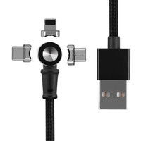 HKM-695699 Universal Magnetic Charging Cable with Multiple Head Compatibility (Type-C, Micro USB, Apple 8PIN) - 1 Meter Length