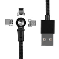 HKM-695699 Universal Magnetic Charging Cable with Multiple Head Compatibility (Type-C, Micro USB, Apple 8PIN) - 1 Meter Length