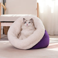 HKM-6957629 Cozy Winter Semi-Enclosed Cat Nest ¨C Small & Large Sizes Available