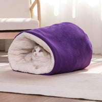 HKM-6957629 Cozy Winter Semi-Enclosed Cat Nest ¨C Small & Large Sizes Available