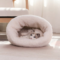 HKM-6957629 Cozy Winter Semi-Enclosed Cat Nest ¨C Small & Large Sizes Available