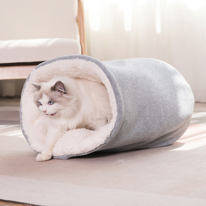 HKM-6957629 Cozy Winter Semi-Enclosed Cat Nest ¨C Small & Large Sizes Available