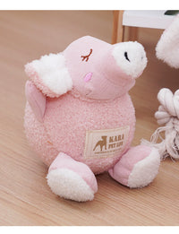 HKM-6958397 Plush Bite-Resistant Dog Toy - Pink Rabbit, Pig, Blue Bear - Soft Cloud Velvet & Cotton Fill