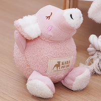 HKM-6958397 Plush Bite-Resistant Dog Toy - Pink Rabbit, Pig, Blue Bear - Soft Cloud Velvet & Cotton Fill