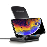 HKM-695891 30W Vertical Wireless Fast Charger for Smartphones - Elegant Design in Black and White