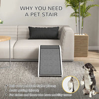 HKM-6959037 Pet Ramp for Dogs and Cats with Non-Slip Carpet Surface, White Pine Wood, Suitable for Limited Mobility Pets