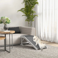 HKM-6959037 Pet Ramp for Dogs and Cats with Non-Slip Carpet Surface, White Pine Wood, Suitable for Limited Mobility Pets