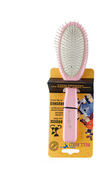 HKM-6959165 Long Haired Pet Grooming Comb - Solid Wood Handle with Stainless Steel Pins
