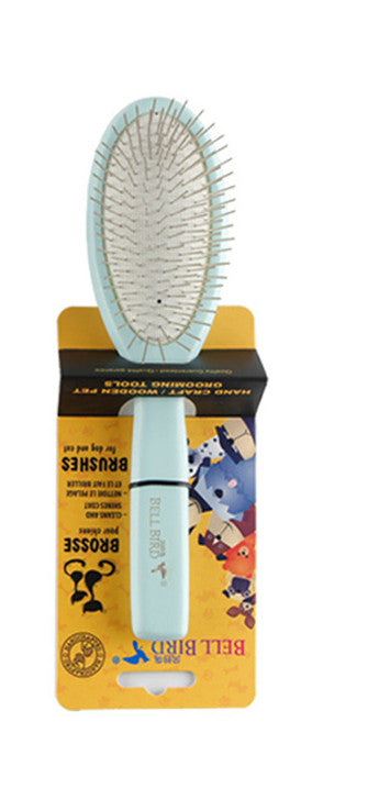 HKM-6959165 Long Haired Pet Grooming Comb - Solid Wood Handle with Stainless Steel Pins