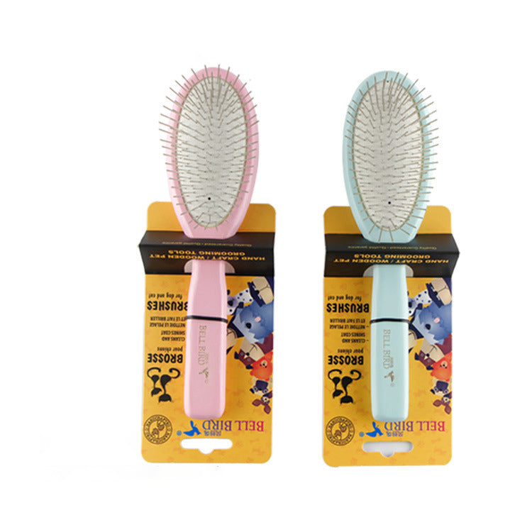 HKM-6959165 Long Haired Pet Grooming Comb - Solid Wood Handle with Stainless Steel Pins