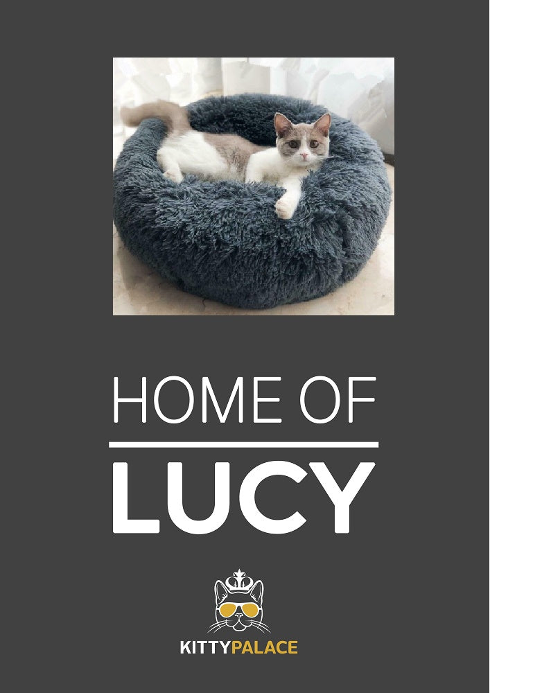 HKM-6959421 Customized Pet Bed with Soft Carpet - Dark Grey, 50cm, 60cm, 70cm Diameter, 40x60cm Size