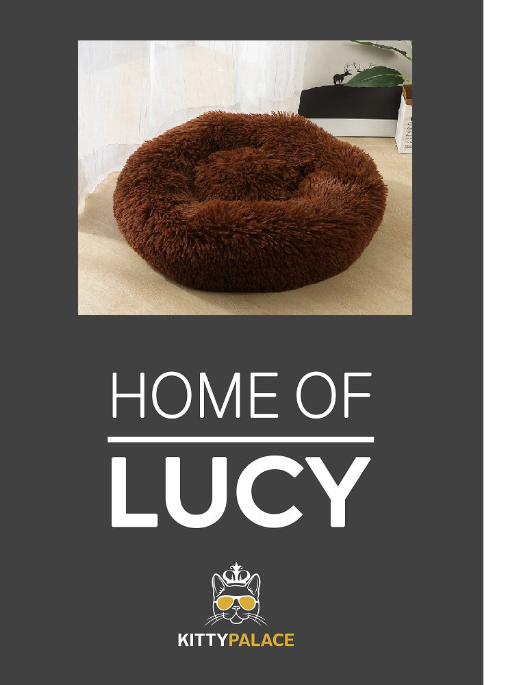 HKM-6959421 Customized Pet Bed with Soft Carpet - Dark Grey, 50cm, 60cm, 70cm Diameter, 40x60cm Size