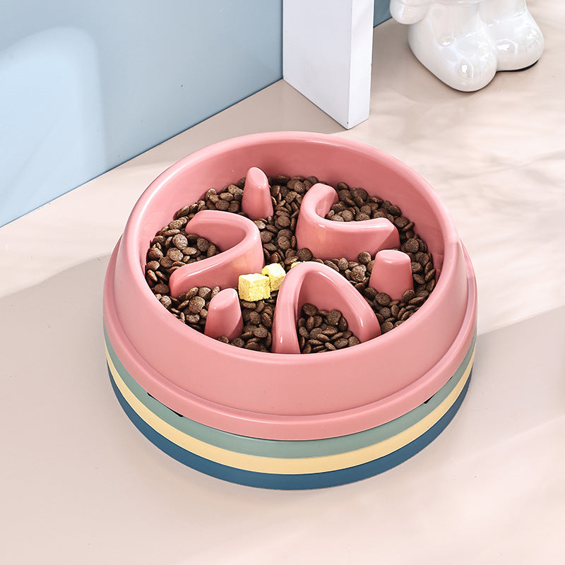 HKM-6959549 Non-slip Anti-tumble Pet Bowl in Four Colors: Blue, Yellow, Pink, Green